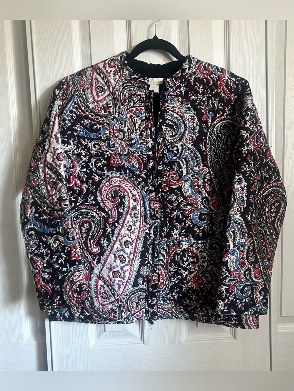Vintage Phases Reversible Quilted Floral Chore Paisley Jacket Cotton Size L
